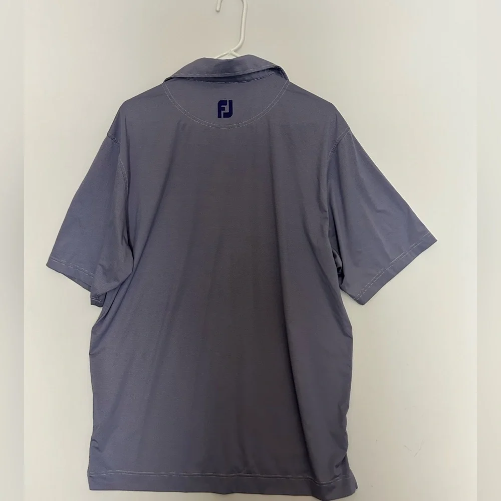FootJoy ProDry Performance golf polo shirt in a blue and white stripe L